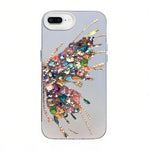 Custodia per telefono ibrida in PC e TPU con motivo a farfalla e placcatura in argento., For iPhone XS Max, For iPhone 8 Plus / 7 Plus