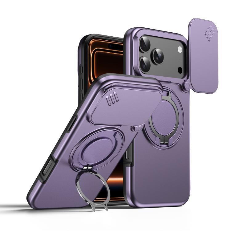 Custodia per telefono con schermo scorrevole, supporto magnetico girevole e protezione per la fotocamera., For iPhone 18 Pro / 17 Pro, For iPhone 18 Pro Max / 17 Pro Max, For iPhone 17