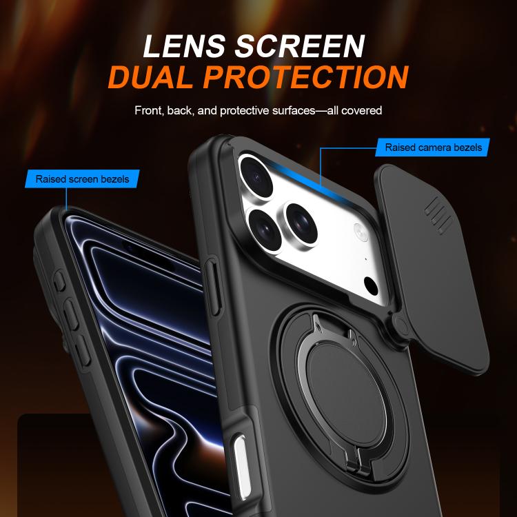 Custodia per telefono con schermo scorrevole, supporto magnetico girevole e protezione per la fotocamera., For iPhone 18 Pro / 17 Pro, For iPhone 18 Pro Max / 17 Pro Max, For iPhone 17