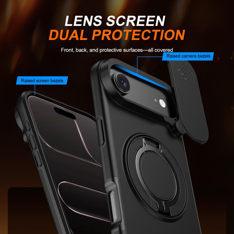 Custodia per telefono con schermo scorrevole, supporto magnetico girevole e protezione per la fotocamera., For iPhone Air, For iPhone 16 Pro Max, For iPhone 16 Pro