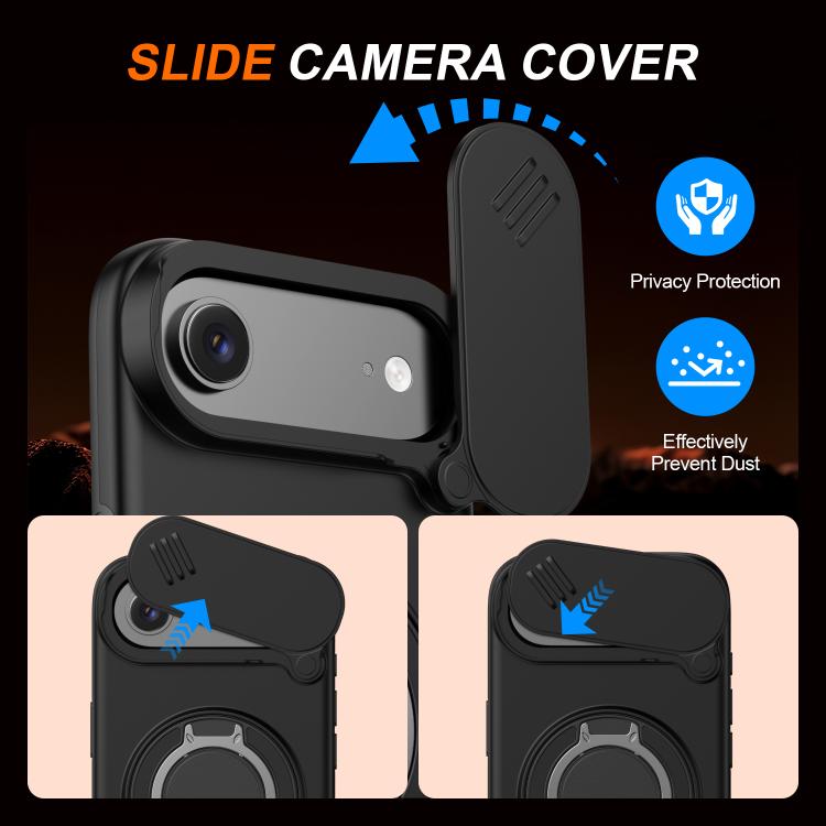 Custodia per telefono con schermo scorrevole, supporto magnetico girevole e protezione per la fotocamera., For iPhone Air, For iPhone 16 Pro Max, For iPhone 16 Pro