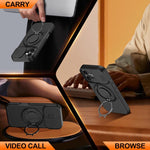Custodia per telefono con schermo scorrevole, supporto magnetico girevole e protezione per la fotocamera., For iPhone 16 Plus, For iPhone 16, For iPhone 15 Pro Max