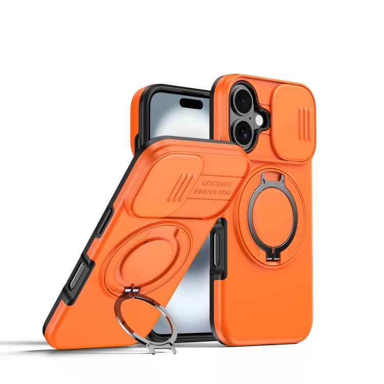 Custodia per telefono con schermo scorrevole, supporto magnetico girevole e protezione per la fotocamera., For iPhone 16 Plus, For iPhone 16, For iPhone 15 Pro Max