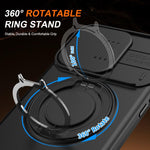 Custodia per telefono con schermo scorrevole, supporto magnetico girevole e protezione per la fotocamera., For iPhone 15 Pro, For iPhone 15 Plus / 14 Plus, For iPhone 15