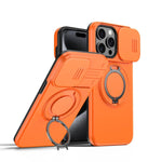 Custodia per telefono con schermo scorrevole, supporto magnetico girevole e protezione per la fotocamera., For iPhone 15 Pro, For iPhone 15 Plus / 14 Plus, For iPhone 15