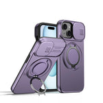 Custodia per telefono con schermo scorrevole, supporto magnetico girevole e protezione per la fotocamera., For iPhone 15 Pro, For iPhone 15 Plus / 14 Plus, For iPhone 15