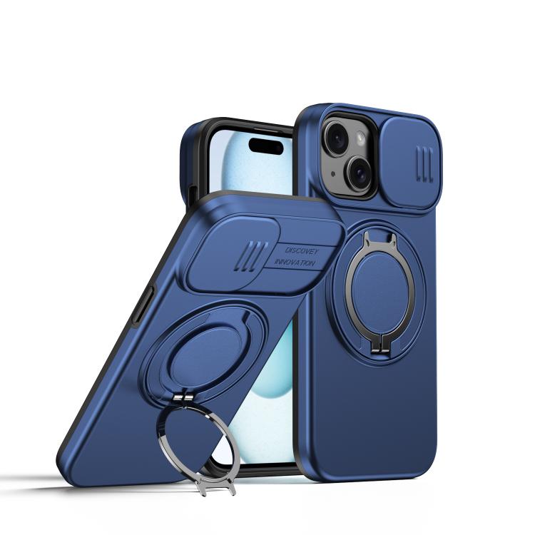 Custodia per telefono con schermo scorrevole, supporto magnetico girevole e protezione per la fotocamera., For iPhone 15 Pro, For iPhone 15 Plus / 14 Plus, For iPhone 15