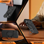 Custodia per telefono con schermo scorrevole, supporto magnetico girevole e protezione per la fotocamera., For iPhone 14 / 13, For iPhone 14 Pro, For iPhone 14 Pro Max