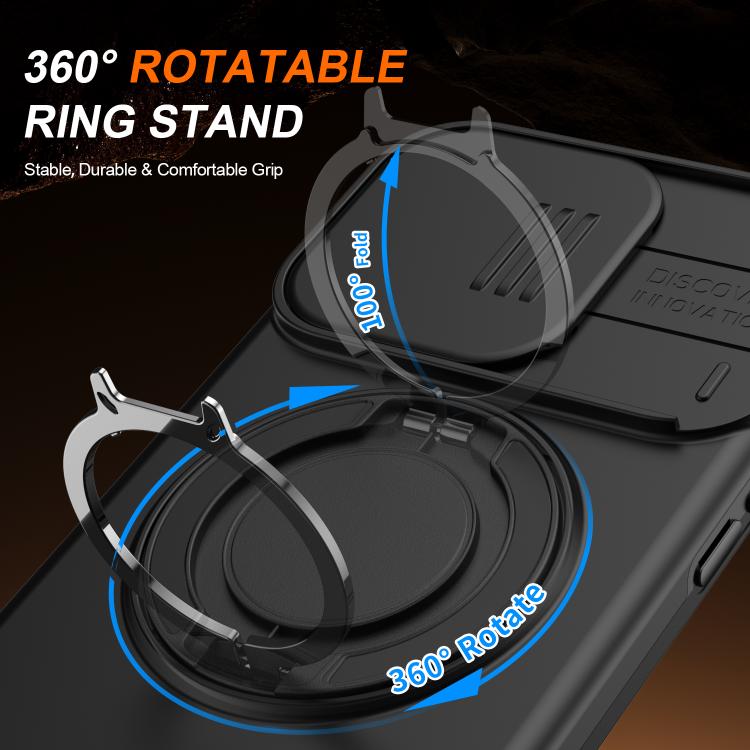 Custodia per telefono con schermo scorrevole, supporto magnetico girevole e protezione per la fotocamera., For iPhone 13 Pro Max / 12 Pro Max, For iPhone 13 Pro, For iPhone 12 / 12 Pro