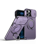 Custodia per telefono con schermo scorrevole, supporto magnetico girevole e protezione per la fotocamera., For iPhone 13 Pro Max / 12 Pro Max, For iPhone 13 Pro, For iPhone 12 / 12 Pro