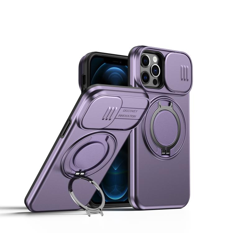 Custodia per telefono con schermo scorrevole, supporto magnetico girevole e protezione per la fotocamera., For iPhone 13 Pro Max / 12 Pro Max, For iPhone 13 Pro, For iPhone 12 / 12 Pro