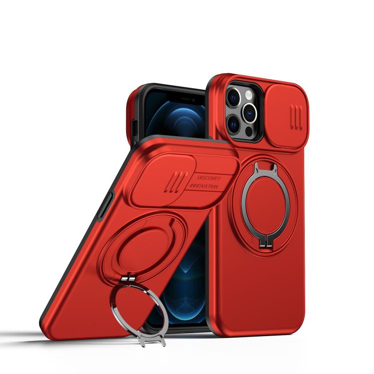 Custodia per telefono con schermo scorrevole, supporto magnetico girevole e protezione per la fotocamera., For iPhone 13 Pro Max / 12 Pro Max, For iPhone 13 Pro, For iPhone 12 / 12 Pro