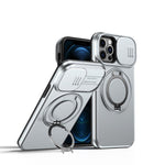 Custodia per telefono con schermo scorrevole, supporto magnetico girevole e protezione per la fotocamera., For iPhone 13 Pro Max / 12 Pro Max, For iPhone 13 Pro, For iPhone 12 / 12 Pro