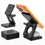 Caricabatterie wireless rapido magnetico pieghevole 3 in 1 IW31 da 25 W