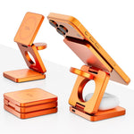 Caricabatterie wireless rapido magnetico pieghevole 3 in 1 IW31 da 25 W