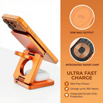 Caricabatterie wireless rapido magnetico pieghevole 3 in 1 IW31 da 25 W