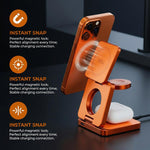 Caricabatterie wireless rapido magnetico pieghevole 3 in 1 IW31 da 25 W