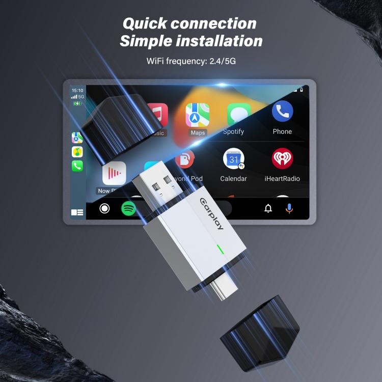 Adattatore auto doppia porta USB-A e USB-C per CarPlay