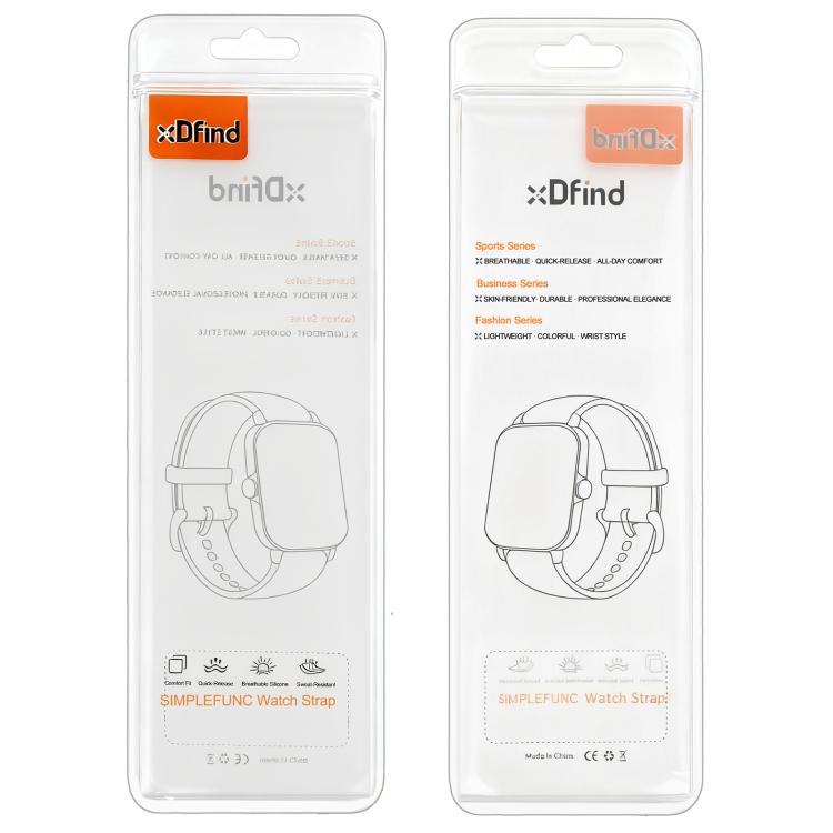 Cinturino per orologio xDfind in silicone bicolore, 20mm, 22mm