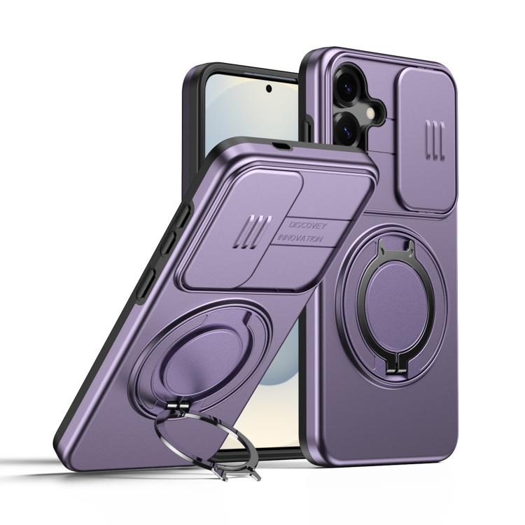Custodia per telefono con schermo scorrevole, supporto magnetico girevole e protezione per la fotocamera., For Galaxy A55 5G, For Galaxy A35 5G