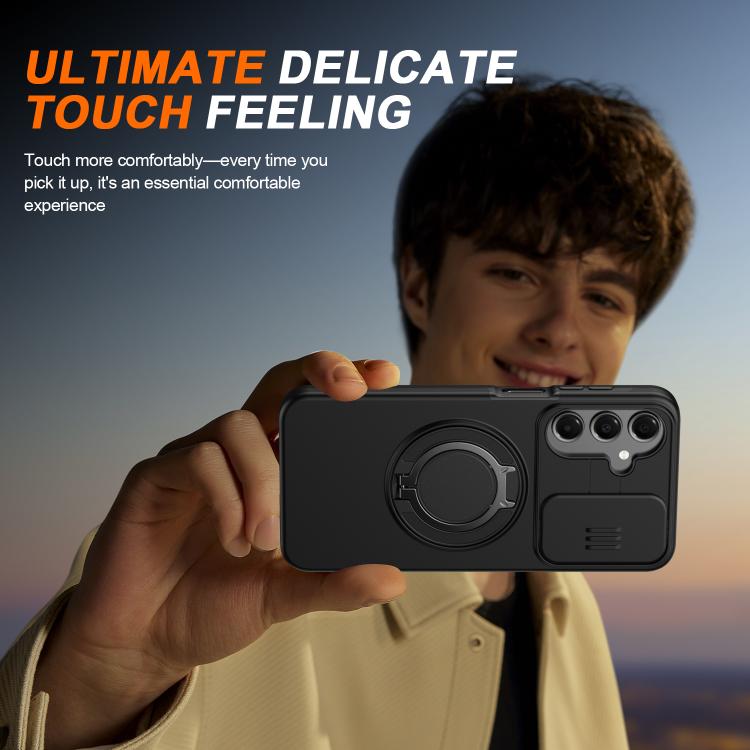 Custodia per telefono con schermo scorrevole, supporto magnetico girevole e protezione per la fotocamera., For Galaxy A16 / A17 / A26, For Galaxy A57 5G, For Galaxy A37 5G / A36 5G