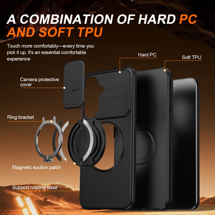 Custodia per telefono con schermo scorrevole, supporto magnetico girevole e protezione per la fotocamera., For Galaxy A16 / A17 / A26, For Galaxy A57 5G, For Galaxy A37 5G / A36 5G