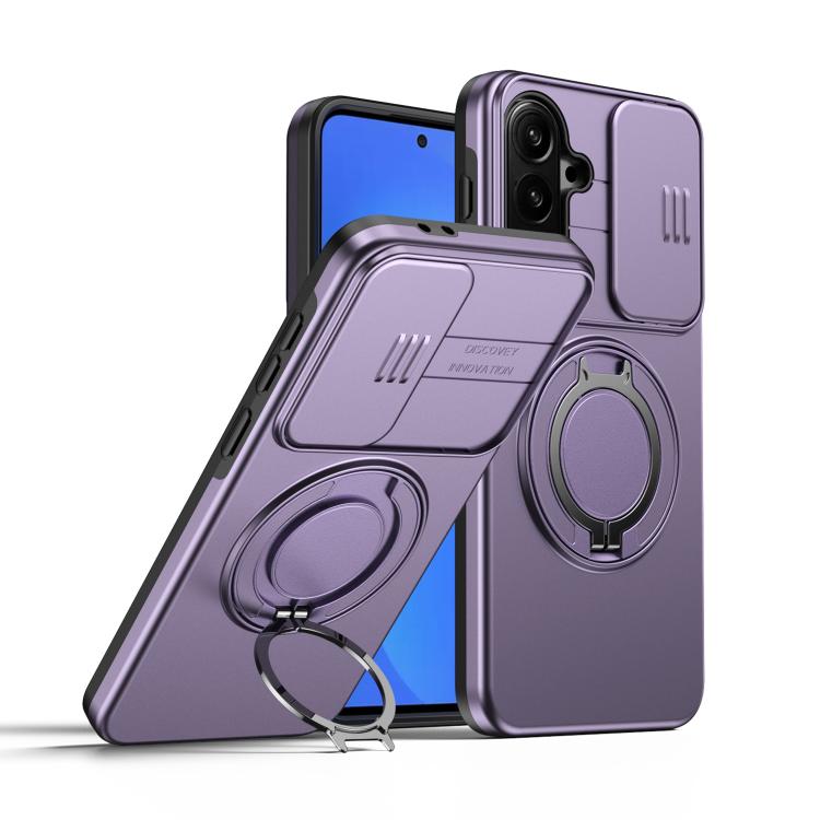 Custodia per telefono con schermo scorrevole, supporto magnetico girevole e protezione per la fotocamera., For Galaxy A16 / A17 / A26, For Galaxy A57 5G, For Galaxy A37 5G / A36 5G