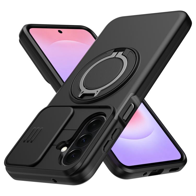Custodia per telefono con schermo scorrevole, supporto magnetico girevole e protezione per la fotocamera., For Galaxy A27 5G, For Galaxy A06 / A07 4G, For Galaxy A56 5G
