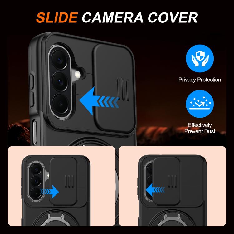 Custodia per telefono con schermo scorrevole, supporto magnetico girevole e protezione per la fotocamera., For Galaxy A27 5G, For Galaxy A06 / A07 4G, For Galaxy A56 5G