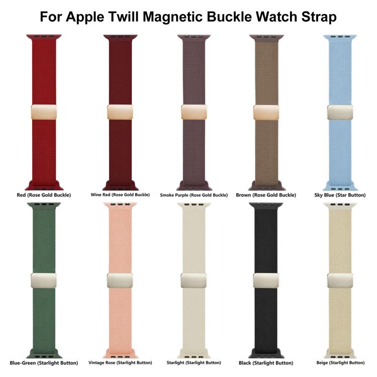 Cinturino per orologio xDfind con fibbia magnetica e trama in twill di nylon., For Apple Watch 42 / 44 / 45 / 46 / 49mm, For Apple Watch 38 / 40 / 41 / S11 42mm