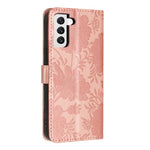 Custodia per telefono in ecopelle con stampa girasole in rilievo e cordino nero sottile., For Samsung Galaxy S22+ 5G, For Samsung Galaxy S22 5G