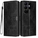 Custodia per telefono in ecopelle con stampa girasole in rilievo e cordino nero sottile., For Samsung Galaxy S23 Ultra 5G, For Samsung Galaxy S23+ 5G, For Samsung Galaxy S23 5G, For Samsung Galaxy S22 Ultra 5G