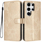 Custodia per telefono in ecopelle con stampa girasole in rilievo e cordino nero sottile., For Samsung Galaxy S23 Ultra 5G, For Samsung Galaxy S23+ 5G, For Samsung Galaxy S23 5G, For Samsung Galaxy S22 Ultra 5G