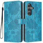 Custodia per telefono in ecopelle con stampa girasole in rilievo e cordino nero sottile., For Samsung Galaxy S24 FE 5G, For Samsung Galaxy S24+ 5G, For Samsung Galaxy S24 5G, For Samsung Galaxy S23 FE 5G
