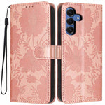 Custodia per telefono in ecopelle con stampa girasole in rilievo e cordino nero sottile., For Samsung Galaxy S25 FE 5G, For Samsung Galaxy S25 Edge 5G, For Samsung Galaxy S25 5G, For Samsung Galaxy S25+ 5G