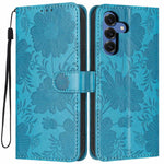 Custodia per telefono in ecopelle con stampa girasole in rilievo e cordino nero sottile., For Samsung Galaxy S25 FE 5G, For Samsung Galaxy S25 Edge 5G, For Samsung Galaxy S25 5G, For Samsung Galaxy S25+ 5G