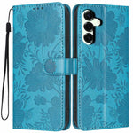 Custodia per telefono in ecopelle con stampa girasole in rilievo e cordino nero sottile., For Samsung Galaxy S25 FE 5G, For Samsung Galaxy S25 Edge 5G, For Samsung Galaxy S25 5G, For Samsung Galaxy S25+ 5G