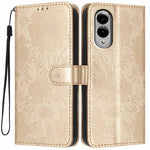 Custodia per telefono in ecopelle con stampa girasole in rilievo e cordino nero sottile., For Samsung Galaxy S25 FE 5G, For Samsung Galaxy S25 Edge 5G, For Samsung Galaxy S25 5G, For Samsung Galaxy S25+ 5G