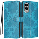 Custodia per telefono in ecopelle con stampa girasole in rilievo e cordino nero sottile., For Samsung Galaxy S25 FE 5G, For Samsung Galaxy S25 Edge 5G, For Samsung Galaxy S25 5G, For Samsung Galaxy S25+ 5G