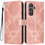 Custodia per telefono in ecopelle con stampa girasole in rilievo e cordino nero sottile., For Samsung Galaxy S25 FE 5G, For Samsung Galaxy S25 Edge 5G, For Samsung Galaxy S25 5G, For Samsung Galaxy S25+ 5G