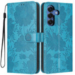 Custodia per telefono in ecopelle con stampa girasole in rilievo e cordino nero sottile., For Samsung Galaxy S26+ 5G, For Samsung Galaxy S26 Edge 5G, For Samsung Galaxy S26 Ultra 5G, For Samsung Galaxy S26 5G
