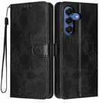 Custodia per telefono in ecopelle con stampa girasole in rilievo e cordino nero sottile., For Samsung Galaxy S26+ 5G, For Samsung Galaxy S26 Edge 5G, For Samsung Galaxy S26 Ultra 5G, For Samsung Galaxy S26 5G