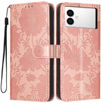 Custodia per telefono in ecopelle con stampa girasole in rilievo e cordino nero sottile., For Samsung Galaxy S26+ 5G, For Samsung Galaxy S26 Edge 5G, For Samsung Galaxy S26 Ultra 5G, For Samsung Galaxy S26 5G
