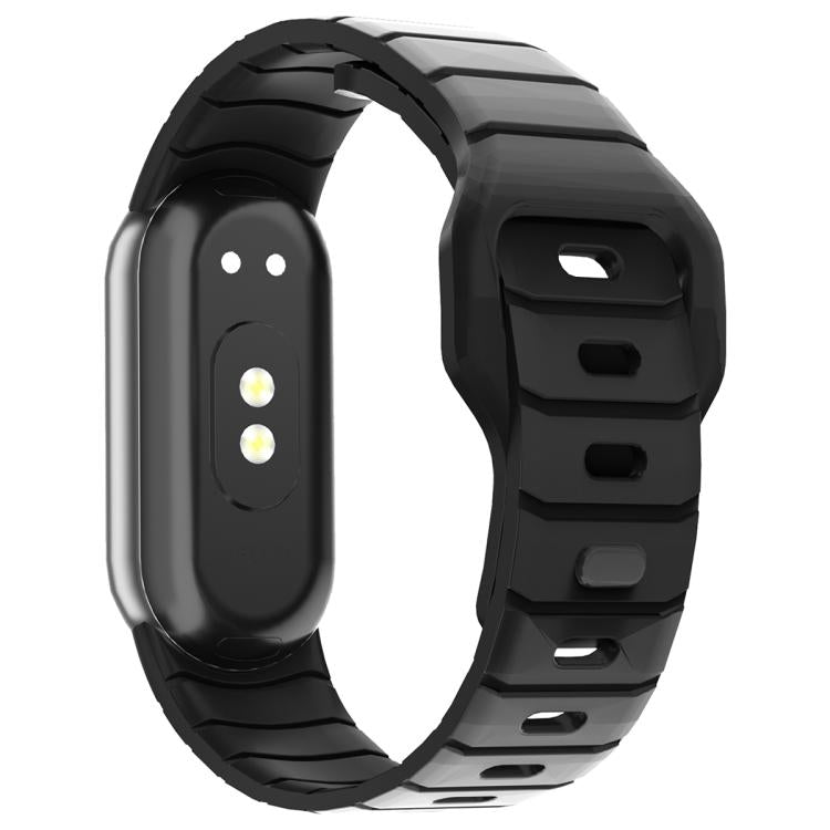 Cinturino per orologio in silicone con fibbia inversa stile armatura xDfind, For Xiaomi Smart Band 10 / 9 / 8