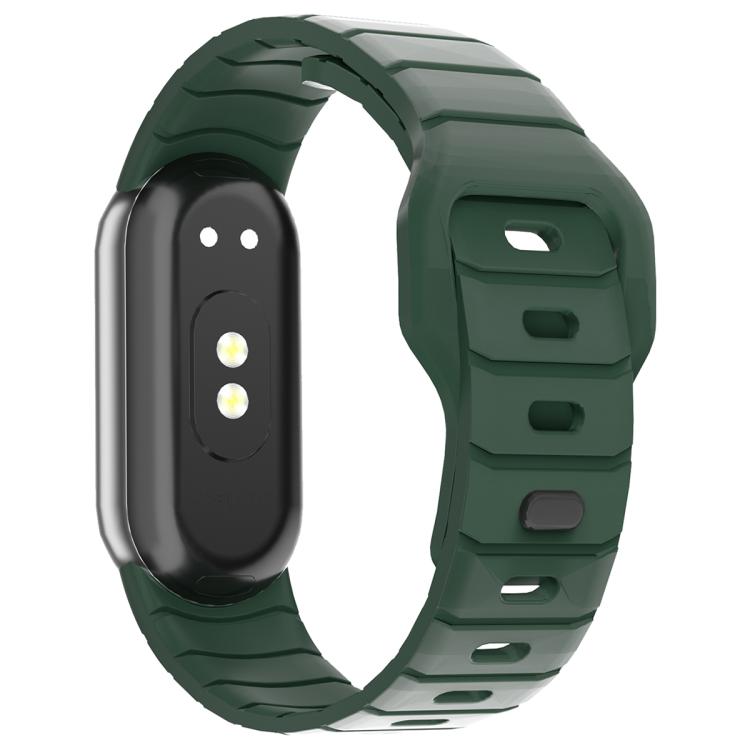 Cinturino per orologio in silicone con fibbia inversa stile armatura xDfind, For Xiaomi Smart Band 10 / 9 / 8