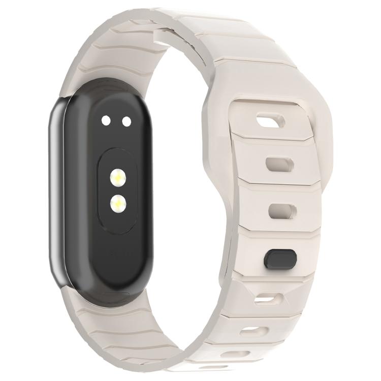 Cinturino per orologio in silicone con fibbia inversa stile armatura xDfind, For Xiaomi Smart Band 10 / 9 / 8