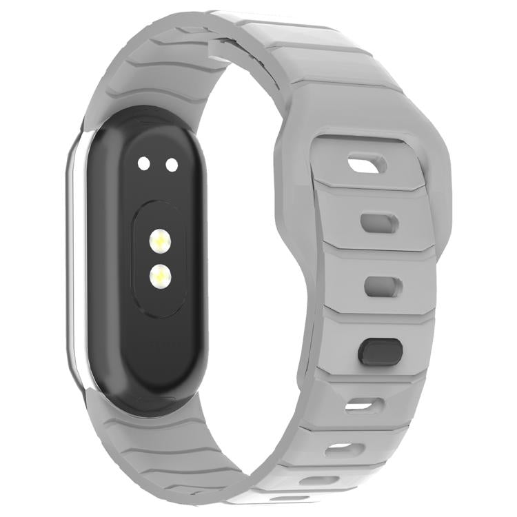 Cinturino per orologio in silicone con fibbia inversa stile armatura xDfind, For Xiaomi Smart Band 10 / 9 / 8