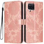 Custodia per telefono in ecopelle con stampa girasole in rilievo e cordino nero sottile., For Samsung Galaxy M06 5G, For Samsung Galaxy M33
