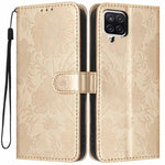 Custodia per telefono in ecopelle con stampa girasole in rilievo e cordino nero sottile., For Samsung Galaxy M06 5G, For Samsung Galaxy M33