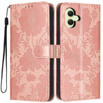 Custodia per telefono in ecopelle con stampa girasole in rilievo e cordino nero sottile., For Samsung Galaxy A05, For Samsung Galaxy A34 5G, For Samsung Galaxy A54 5G, For Samsung Galaxy A53 5G